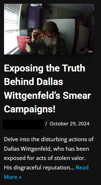 Dallas Wittgenfeld Smear Campaigner